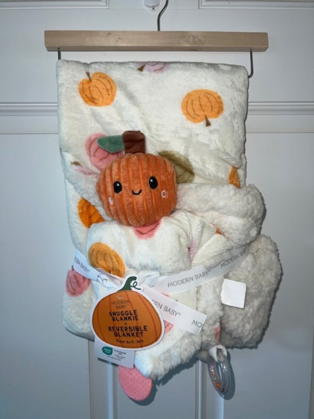 PUMPKIN BABY BLANKET W/ CUDDLE BLANKET